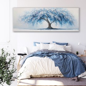 Resim Büyük Mavi Ağaç - 140x50 