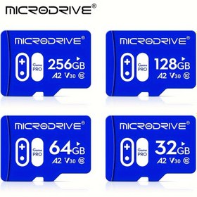 Resim Yüksek Hızlı Oyun Mavi Mikro Hafıza SD Kart U3 32GB 64GB 128GB 256GB SD Kart TF Flash Kart 128GB 64GB U3 Sınıf 10 32GB Hafıza Kartı Telefon İçin 