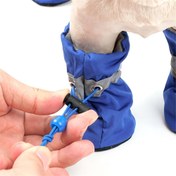 Resim Küçük Köpekler İçin 4 Adet Su Geçirmez Köpek Ayakkabısı - Evcil Hayvanınızın Patilerini Koruyun ve Kuru Tutun, Noel Hediyesi 