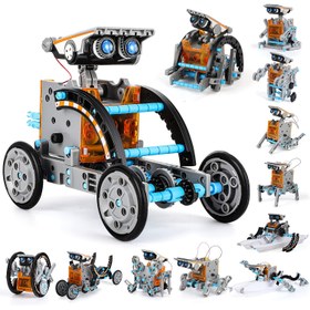 Resim 12'si 1 Arada Güneş Enerjili Robot Kiti Oyuncak, Kendin Yap Bilim Eğitimi Montaj Güneşli Oyuncak Araba, Çocuklar için Erkek ve Kız Doğum Günü Hediyeleri için Uygun 