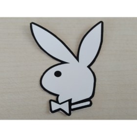 Resim Aksesuar Playboy Sticker (beyaz) 6cmx4,5cm (2 Adet Fiyatı) Playboy Logosu - Playboy Arması - Playboy Etiketi 
