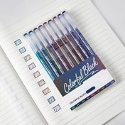Resim 9 Renkli Jel Kalem Seti / 6 Renkli Büyük Kapasiteli 1.0Mm Glitter Floresan Kalem, Günlük Tutma, Çizim, Doodling, Not Alma, Vurgulama, Katlama ve Mükemmel Bir Hediye Olarak Kullanılabilir. 