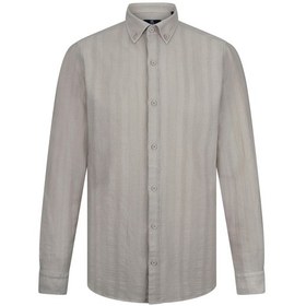 Resim Yeşil Comfort Fit Düğmeli Yaka Uzun Kollu Pamuklu Gömlek Yeşil 