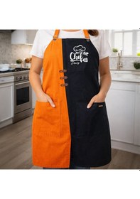 Resim Bk Gift Kişiye Özel İsimli Turuncu & Siyah Mutfak Önlüğü -5, Aşçı Ve Şef Önlüğü, Ev Hediyesi Kobitmeyencom36623 Bk Gift Renkli 