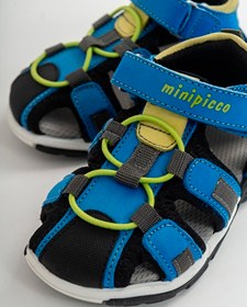 Resim Minipicco Unısex Sax Mavi Deri Ortopedik Outdoor Çocuk Sandalet 
