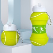 Resim 550ml Siliçon Tenis Topu Su Şişesi - İzole, Katlanabilir, Sızdırmaz, Kırılma Önleyici, Elle Yıkama Sadece - Spor, Fitness, Seyahat için Çok Amaçlı - İdeal Noel Hediyesi 