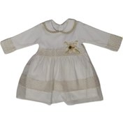 Resim Becol Kız Bebek Elbise Beyaz Önü Dantelli Solda Tek Çiçekli 115 Beyaz 