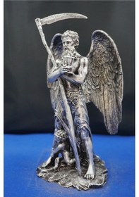 Resim Kronos Heykel Biblo Tasarım 26 Cm Mitolojik Obje, Hediyelik Ve Ev Dekor Ürünü Gümüş 
