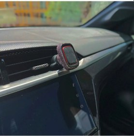 Resim Gül Kurusu Taş Kaplamalı Mıknatıslı Araç İçi Telefon Tutucu Çift Kilit Sistemli Gül Kurusu 