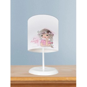 Resim Mekta Home Bebek ve Çocuk Odası Romantic Girl Desenli Abajur 