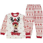 Resim Süpermini Süper Mini 2 Parça Kırmızı/ekru Renk Etnik Desen Çocuk Pijama Takımı 207537 