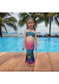 Resim Kuaki Mermaids Deniz Kızı 2'li Takım Bikini Kostüm Seti Star Çok Renkli 