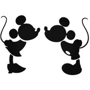 Resim Mickey Mouse Oto Motor Laptop Duvar Folyo Sticker 30 X 18 Cm 
