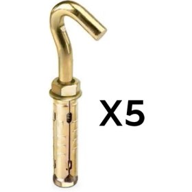 Resim Benan Tools Kancalı Çelik Dübel M6 Salıncak Boks Torbası Avize İçin Gömlekli Açık Ağız Kanca 5 Adet 