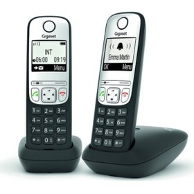 Resim GIGASET A690 Duo 2 Li Siyah Telsiz Dect Telefon 100 Rehber Handsfree Işıklı Ekran 
