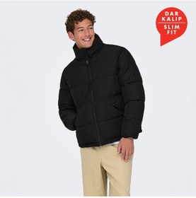 Resim Only & Sons Only&sons Pack Life Puffer Erkek Siyah Dik Yaka Mont Siyah 