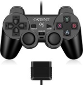 Resim OSTENT Sony Playstation PS2 PS1 PS One PSX Konsol Çift Şok Titreşim Video Oyunları için Kablolu Analog Denetleyici Gamepad Joystick Joypad 