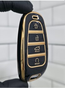 Resim Hyundai 2021-2022 Yeni Tucson Santa Fe Kılıfı Siyah Gold 