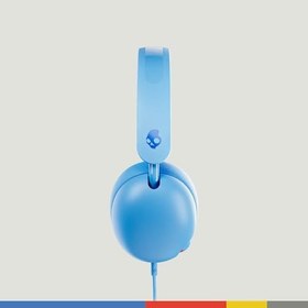 Resim Skullcandy Grom kablolu kulak üstü kulaklık, çocuklar için, ses seviyesi sınırlaması, paylaşılabilir ses bağlantısı, mikrofon, Bluetooth cihazları ve bilgisayarlar ile uyumlu, mavi 