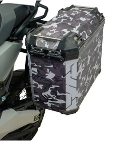 Resim GP KOMPOZİT DSN01 Universal 40 lt x 2 Desenli Alüminyum Motosiklet Yan Çanta Seti 