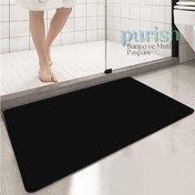 Resim Purish Su Emici, Kaydırmaz Tabanlı, Yıkanabilir Diatom Banyo Ve Abdest Paspas 70x50cm - Siyah [237190191] 