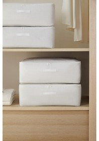 Resim Home Wave 8'li Büyük Boy Gri Pötikare Baza Altı Hurç Set 62 X 46 X 22 Cm Gri 