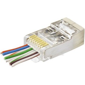 Resim Büro Ev Ofis Network Bağlantısı İçin 100adet Şeffaf Plastik Kutu Cat6e Ez Rj45 Metal Konnektör Seti 