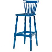 Resim Sandalye Zus704 MİLENYUM Model Yüksek Bar Kayın İnce Torna RETRO Ayak Parlak Mavi Kutu sevk El Yapım 