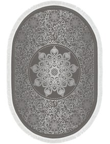 Resim Alanur Home Eko Trend Djt Yıkanabilir Kaymaz Taban Oval 3 Lü Yatak Odası Takımı 1448 Osmanli Gümüş 