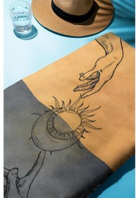 Resim Dijital Baskı Plaj Deniz Havlusu Ay Ve Yıldız Desenli Peştamal Hvl0147 Renkli 