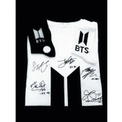 Resim Black Pink Gökhan Club Unisex Siyah Beyaz Bts Imza Baskılı 3 Lü Kombin T-Shirt 