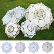 Resim Nakış Dantel Şemsiye Şemsiye Yeni Vintage 26/43cm Uzunluk Çiçek Kız Şemsiye Gelin Düğün Hediyesi Düğün Dekorasyonu Çocuklar Güneş Şemsiyesi 