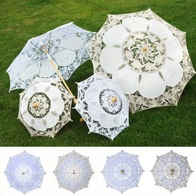 Resim Nakış Dantel Şemsiye Şemsiye Yeni Vintage 26/43cm Uzunluk Çiçek Kız Şemsiye Gelin Düğün Hediyesi Düğün Dekorasyonu Çocuklar Güneş Şemsiyesi 