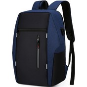 Resim Jeemson Erkek İş Çantası Usb Şarjlı Anti-hırsızlıklı 15.6" Laptop Sırt Çantası Oxford Kumaş Su Geçirmez Büyük Kapasite Mavi 