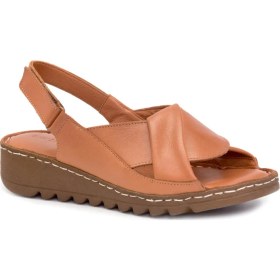 Resim Gedikpaşalı Mrn 018 Taba Bayan Comfort Sandalet Terlik Sandalet 