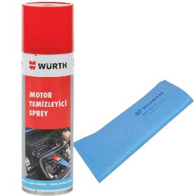 Resim Würth Motor Temizleyici Sprey 500 ml + Güderi Bez Mavi 130 gr 