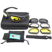 Resim Kosona Polarize Lensli Askeri Taktik Gözlükler - Çarpıma Dayanıklı, Değiştirilebilir Lensli Outdoor Spor, Atış, Bisiklet, Dağa Tırmanma Göz Koruyucu 