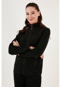 Resim Lela Slim Fit Anti-Pilling Tüylenme Yapmayan Fermuarlı Cepli Hırka 2' Li Paket Bayan Polar 5907002S2 Lacivert-Siyah 