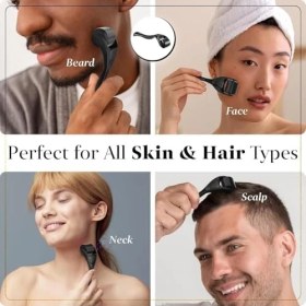 Resim Hype Store Derma Rulo 0.5 Mm, 540 Titanyum Microneedle Rulo Yüz Yüz Kırışıklıkları Saç Dökülmesi Streç Işaretleri Saç Büyütme Mikro Iğneler Profesyonel Microneedling Derma Iğneleme Kiti Kılıf ile 