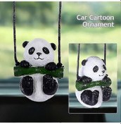 Resim Sevimli Bambu Araba Dikiz Aynası Kolye Komik Yaramaz Panda Süsü Oto İç Dekorasyon Araba İç Süs Aksesuarları-yujia-yujia 