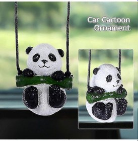 Resim Sevimli Bambu Araba Dikiz Aynası Kolye Komik Yaramaz Panda Süsü Oto İç Dekorasyon Araba İç Süs Aksesuarları-yujia-yujia 
