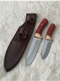 Resim Takım Bushcraft Kamp ve Avcı Bıçağı Kahverengi 