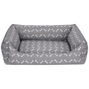 Resim Pet Comfort Uniform Bone Gri-Beyaz Köpek Yatağı M 60x70cm 