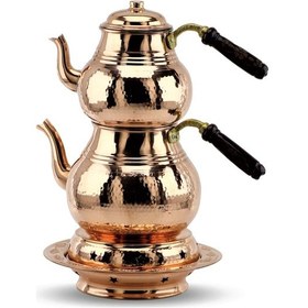 Resim Battal Dövme Bakır Çaydanlık ve Isıtıcı 4.3 L Bakır 