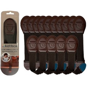 Resim Çocuk Bebek Çekmece Dolap Güvenlik Kilidi Çok Amaçlı Kilit Kahverengi 15 Adet Çok Renkli 