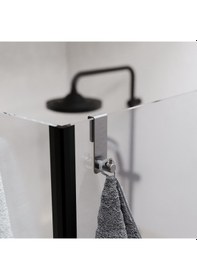 Resim İnoks Satine 304 Paslanmaz Çelik Duşakabin Askısı - Sadece 6mm Sabit Cam İçin - Sürgülü Kapıya Uygun Değildir Metalik 