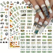 Resim 3 adet 3D Para Dolar İşareti Tırnak Sanatı Sticker'ları - Kendinden Yapışkanlı Kağıt Dekal'lar, Günlük Tarz, Etki Yok, DIY Akrilik Tırnaklar, Manikür ve Pedikür Dekoru için, Parlak Bitiş, Kokusuz, Yeniden Kullanılabilir, Tırnak Sanatı Dekoru | Günlük Tarz Tırnaklar | Parlak Bitiş Sticker'ları, Tırnak Sanatı Malzemeleri 