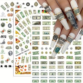Resim 3 adet 3D Para Dolar İşareti Tırnak Sanatı Sticker'ları - Kendinden Yapışkanlı Kağıt Dekal'lar, Günlük Tarz, Etki Yok, DIY Akrilik Tırnaklar, Manikür ve Pedikür Dekoru için, Parlak Bitiş, Kokusuz, Yeniden Kullanılabilir, Tırnak Sanatı Dekoru | Günlük Tarz Tırnaklar | Parlak Bitiş Sticker'ları, Tırnak Sanatı Malzemeleri 