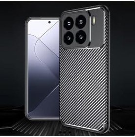 Resim m.tk moveteck Xiaomi Mi 15T ile Uyumlu Kılıf, Kamera Korumalı, Karbon Desenli, Silikon, Siyah 