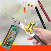 Resim 1pc Ambidextrous Teleskopik Kalem Olta Kamışı Seti ile Baitcast Makara - Orta Hızlı Aksiyon, Ekstra Hafif Cam Elyasası, Taşınabilir Seyahat Olta Malzemeleri Başlangıç İçin, Tuzlu Su ve Tatlı Su Uyumlu 